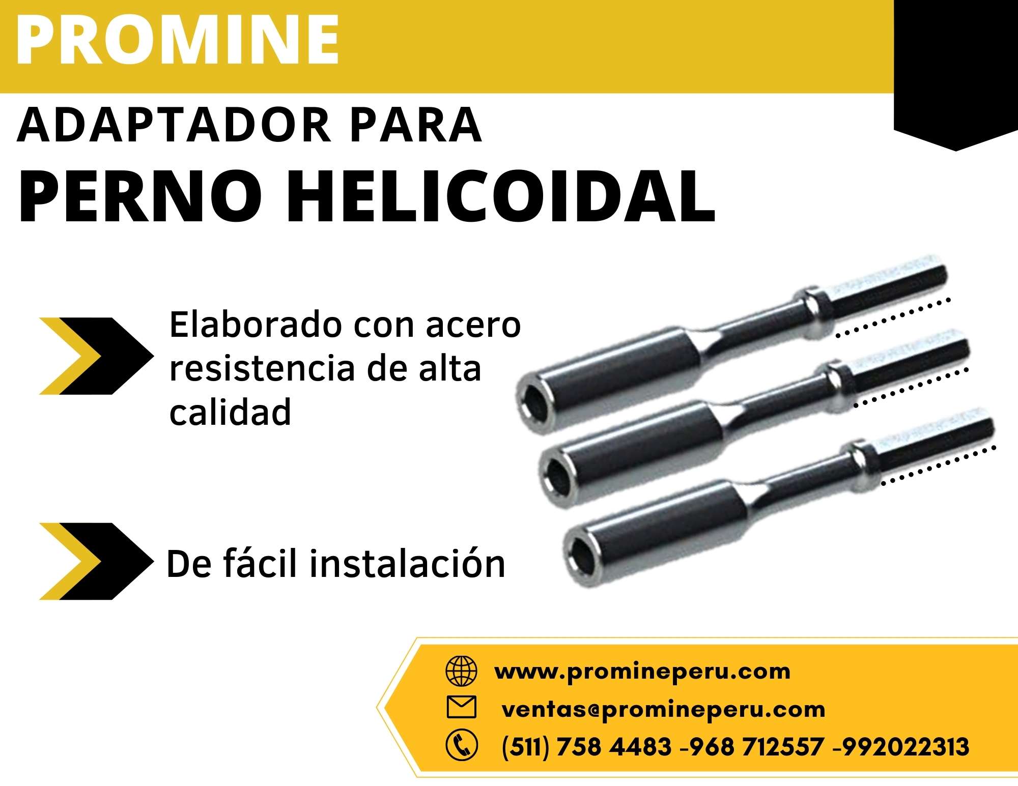 ADAPTADOR DE PERNO HELICOIDAL BAHE PROMINE PERU